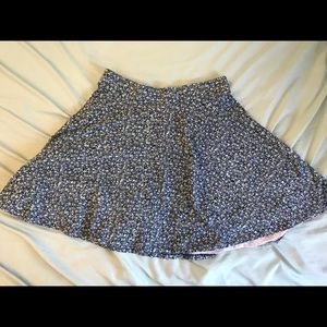 Blue Floral Skater Skirt